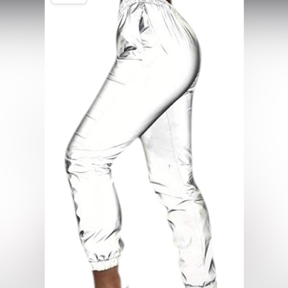 women Reflective Pants Casual Dance Sport Track Trouser Sweatpants Jogger Pants